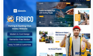 Fishco Fishing Hunting Club Elementor Template Kit