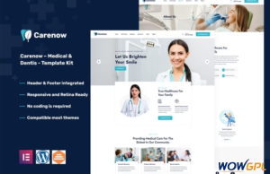 Carenow – Medical Dentist Elementor Template Kit