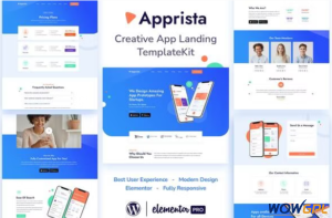 Apprista Creative App Landing Elementor Template Kit