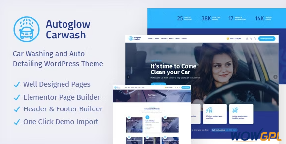 Autoglow Car Wash WordPress Theme