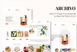 Archivo Beauty Cosmetics Skincare Elementor Template Kit
