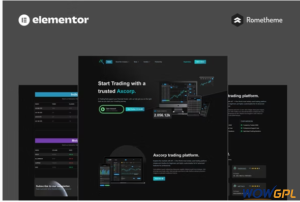 Axcorp Trading Investment Company Elementor Pro Full Site Template Kit