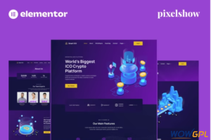 Smart ICO Crypto Currency Elementor Pro Full Site Kit