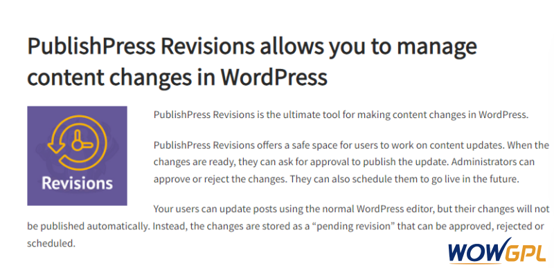 PublishPress – Revisions Pro