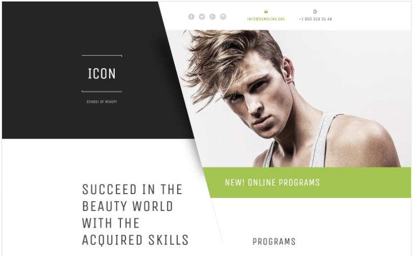 Beauty School Responsive Landing Page Template 1 34. 6