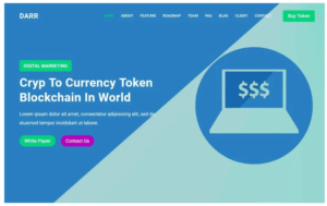 Darr - Bitcoin & ICO Cryptocurrency Landing Page theme