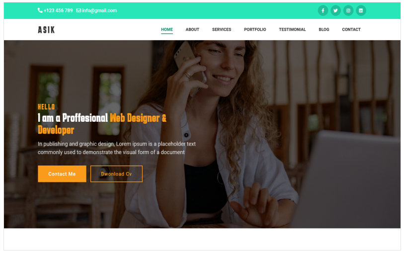 Asik - Personal Portfolio Bootstrap5 Landing Page Template