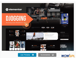 Djogging – Running Club Marathon & Sport Elementor Pro Template Kit