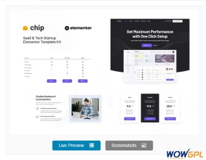 Chip – SaaS & Tech Startup Elementor Template Kit