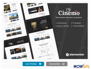 Cinemo – Movie Streaming Elementor Template Kits