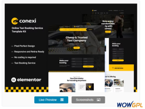 Conexi – Online Taxi Booking Service Template Kit