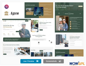 Agen – Real Estate & Property Developer Elementor Template Kit