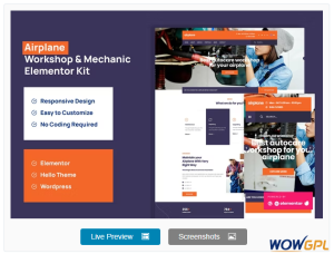 Airplane – Mechanic Workshop Elementor Template Kit