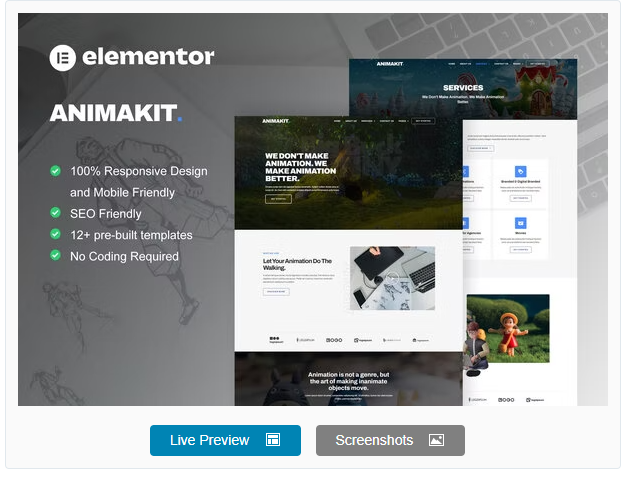 Animakit - Animation Studio Elementor Pro Template Kit 1 Animakit – Animation Studio Elementor Pro Template Kit