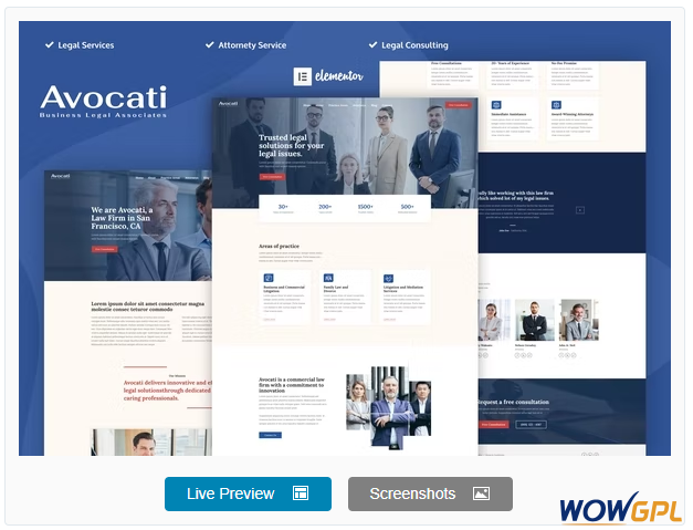 Avocati – Law Firm & Attorney Elementor Template Kit