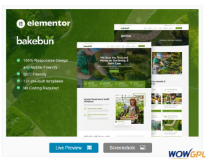 Bakebun – Landscape & Gardening Elementor Template Kit