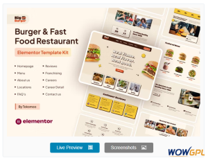 BigBurger – Burger & Fast Food Restaurant Elementor Template Kit