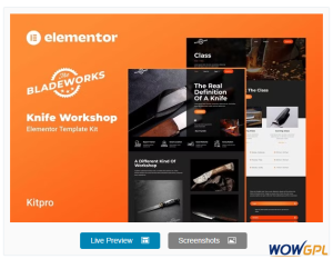 Bladeworks – Knife Workshop Elementor Template Kit