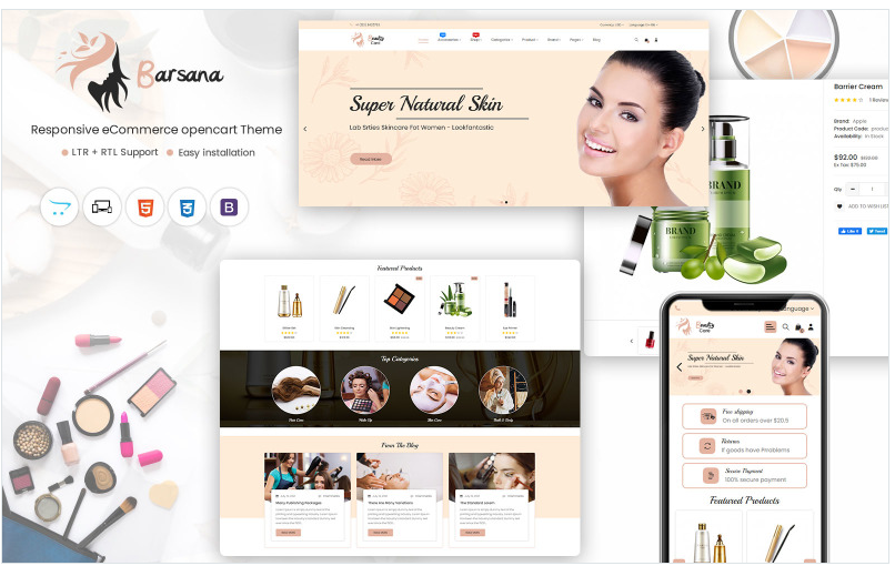 Barsana Advanced Beauty Store Theme for Opencart 1 28. 3