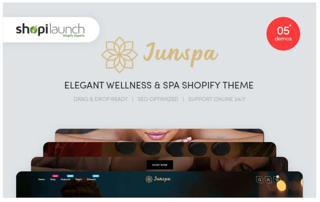 Junspa - Elegant Wellness & Spa Shopify Theme 1 Junspa Elegant Wellness Spa Shopify Theme