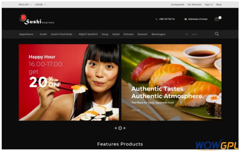 SushiExpress - Restaurant Store PrestaShop Theme
