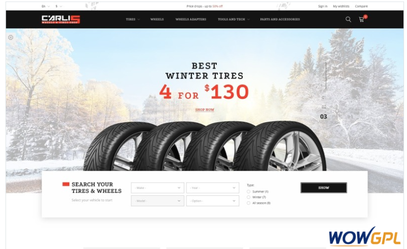 Carlis - Wheels & Tires Shop PrestaShop Theme