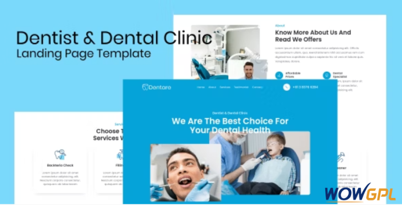 Dentare Dentist Dental Clinic Landing Page Template