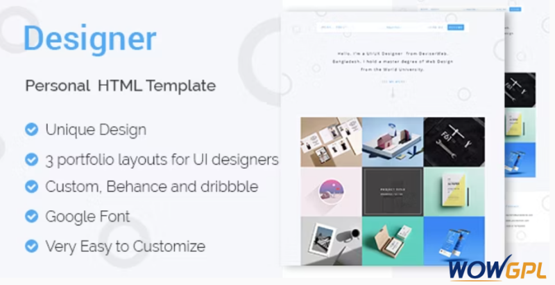 DESIGNER UI UX Designers Portfolio HTML Template