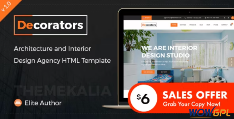 Decorators HTML Template for Architecture Modern Interior Design Studio