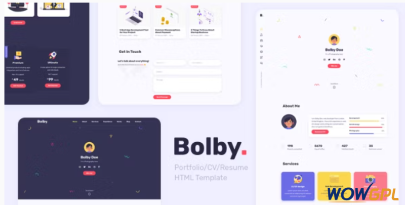 Bolby Portfolio CV Resume HTML Template