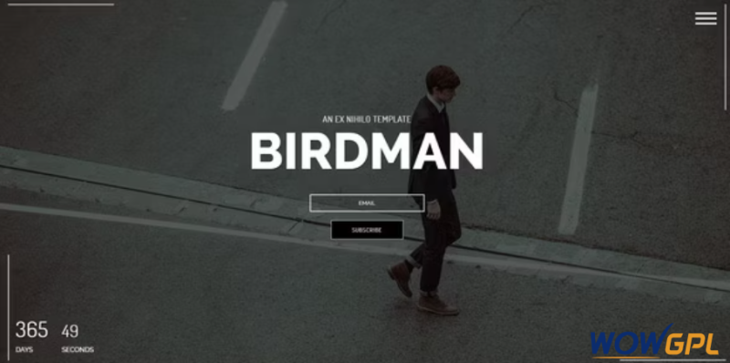 Birdman Responsive Coming Soon Page
