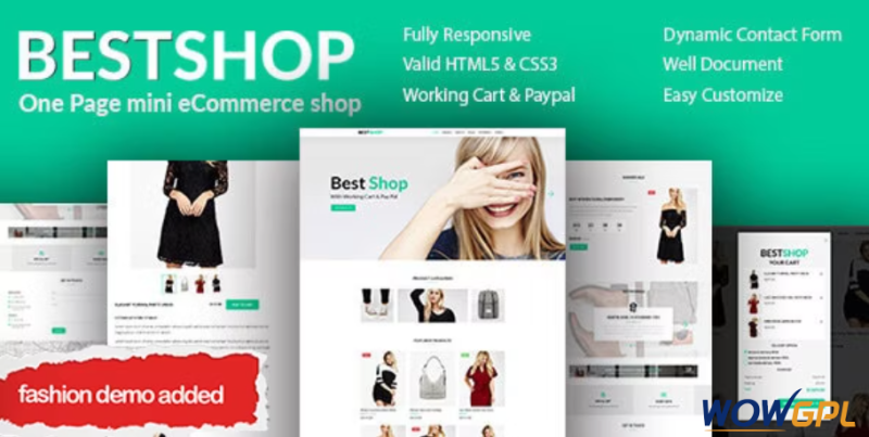 Bestshop - One Page Mini eCommerce Shop Templates