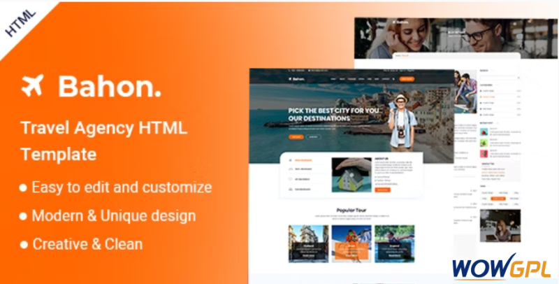 Bahon Travel Agency HTML5 Template