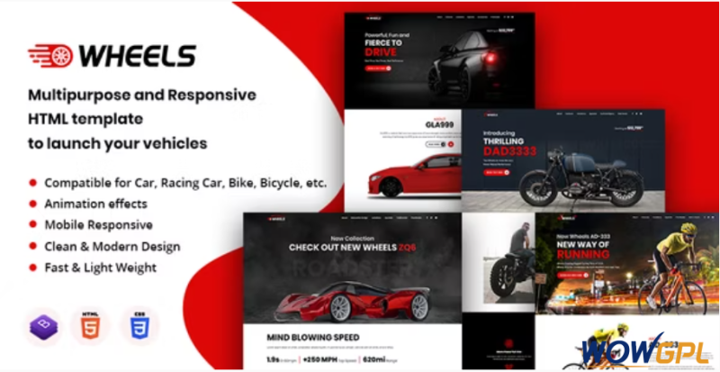 Wheels Automobile Business Multipurpose And Responsive HTML Template