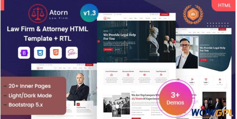 Atorn Law Firm Attorney Website HTML Template