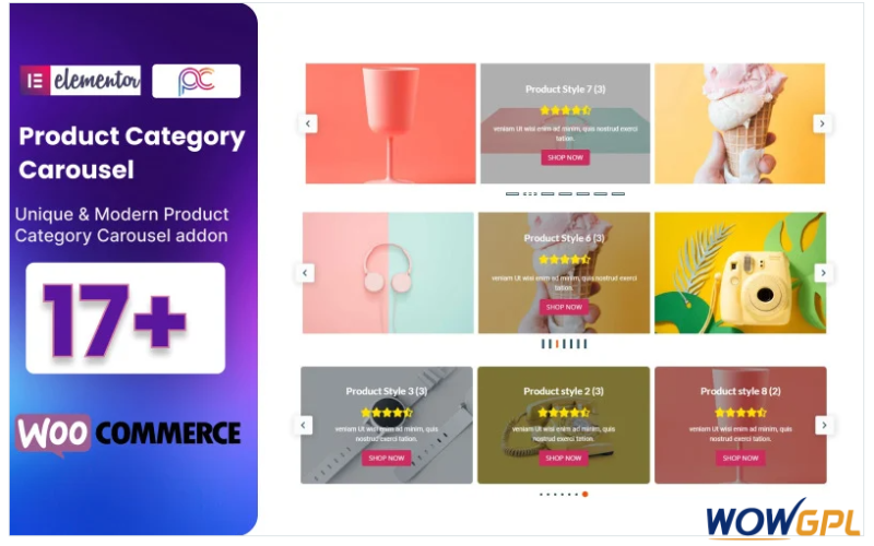 WooCommerce Product Category Carousel WordPress Plugin For Elementor