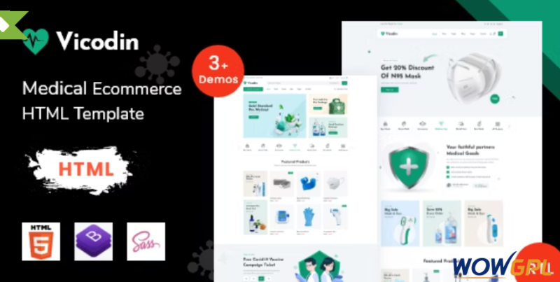 Vicodin Health Medical eCommerce Store Bootstrap Template