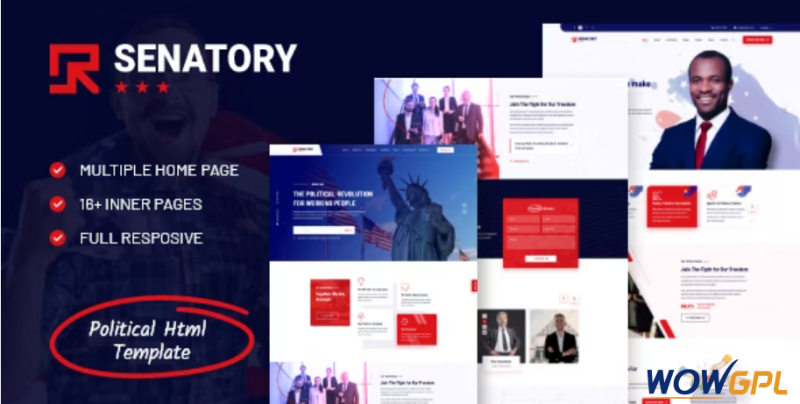 Senatory Political Election Campaign HTML Template