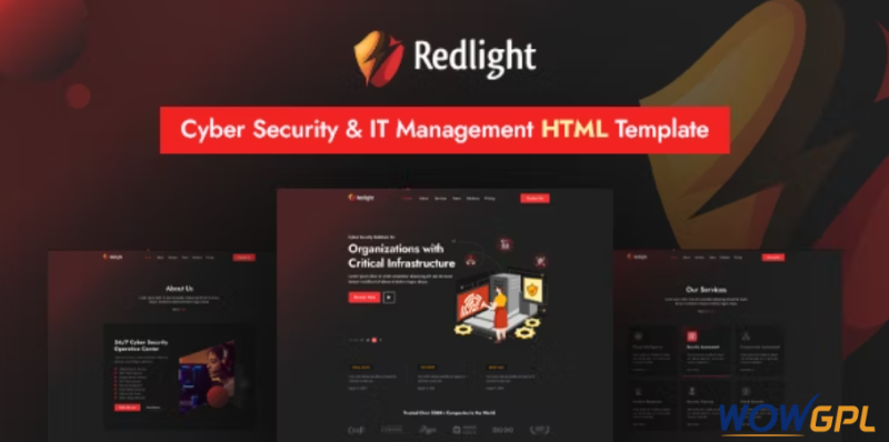 Redlight Cyber Security IT Management HTML Template