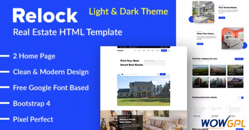 Relock Creative Real Estate One Page HTML Template
