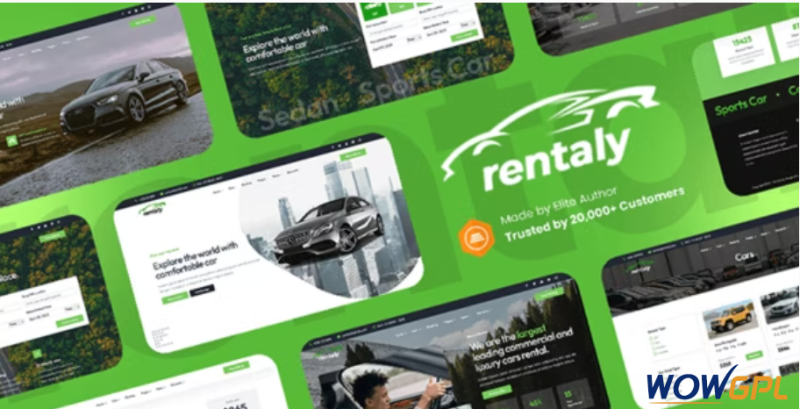 Rentaly Car Rental Website Template with RTL Support