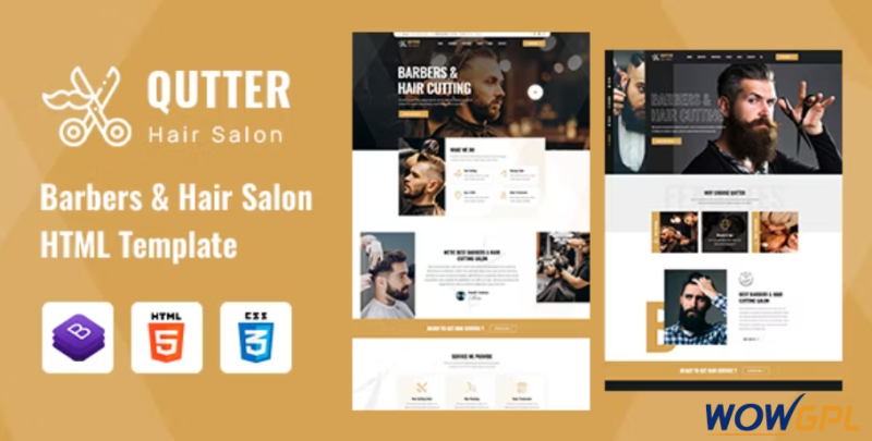 Qutter Barbers Hair Salons HTML Template