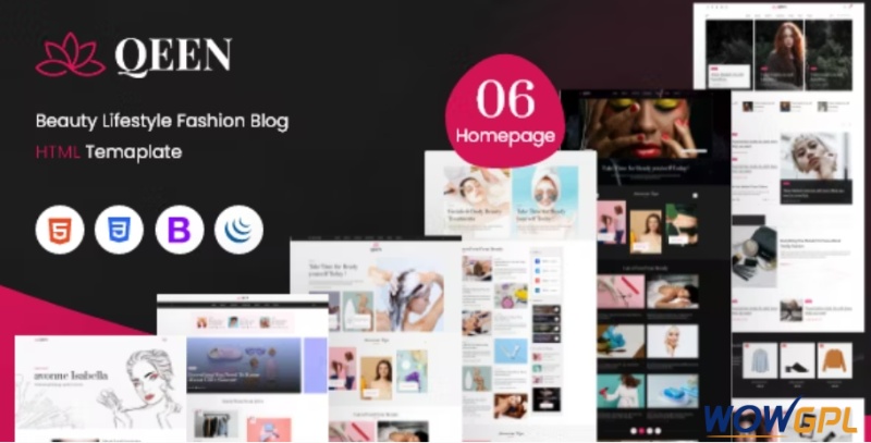 QEEN Beauty Fashion Blogger HTML Template