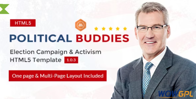 Political Buddies Election Campaign Activism HTML5 Template