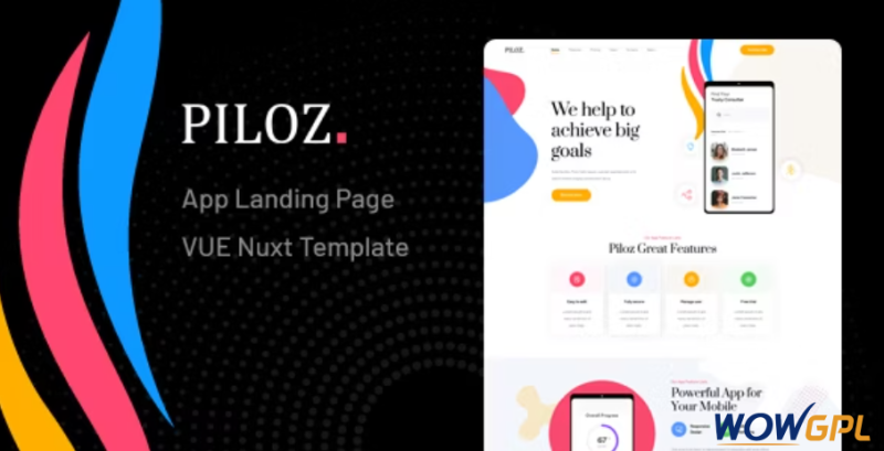 Piloz Vue Nuxt App Landing Page Template