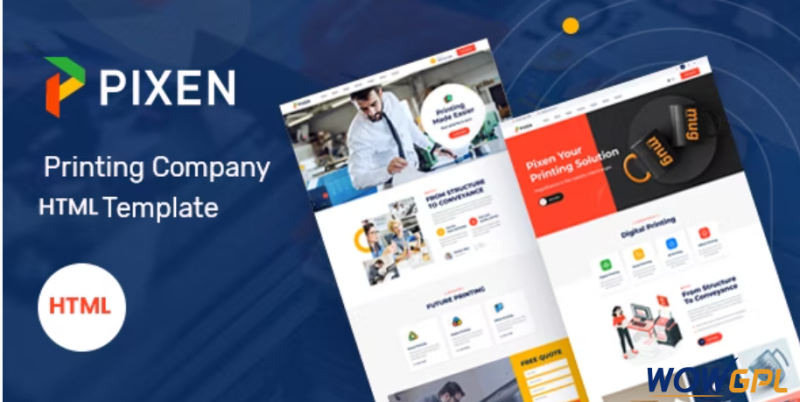Pixen Printing Services Company HTML5 Template