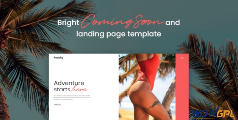 Peachy Bright Coming Soon and Landing Page Template