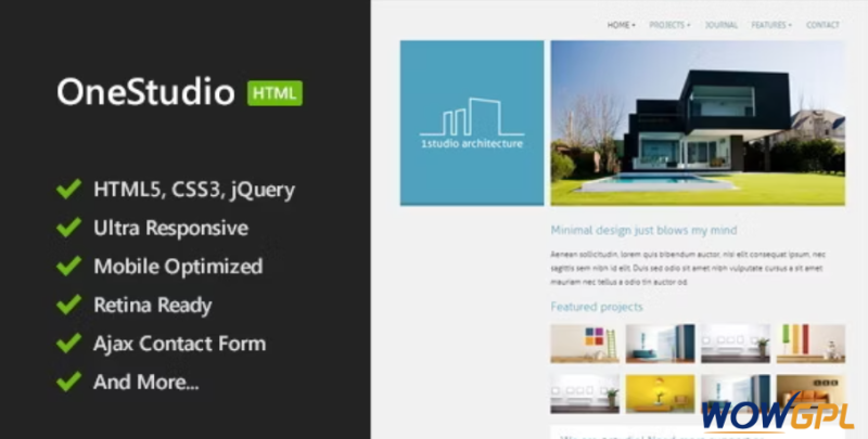 OneStudio Minimal HTML5 Template