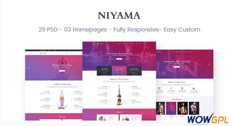 Niyama Multipurpose Yoga Gym Dance HTML5 And Bootstrap Templates