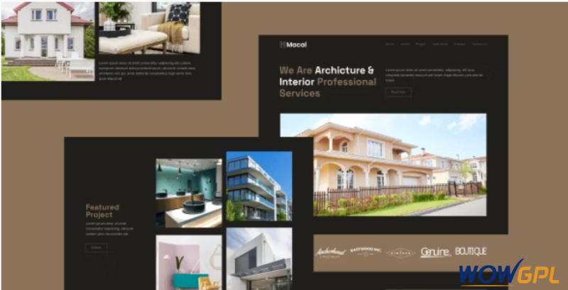 Macal Architecture Interior Design Landing Page Template